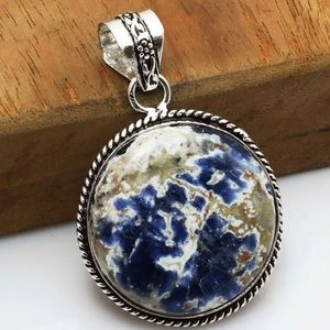 #225 Sodalite Round Handcrafted Pendant NWOT
